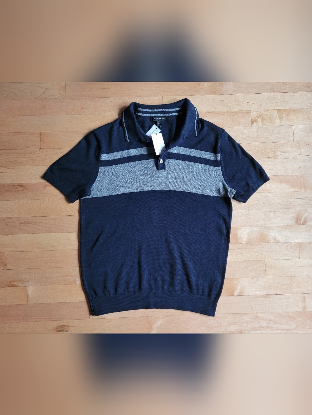 Banana Republic Mens Short Sleeve Pullover Navy Sweater Medium Lightweight NWT